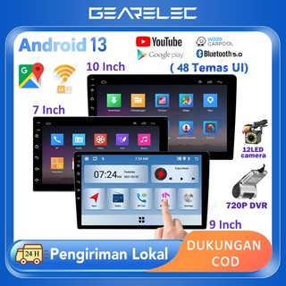 GEARELEC Car Radio 7/9/10 Inci Mobil Navigasi 4G+64G Android14 Head Unit with 48 tema IPS Lapisan Layar Sentuh