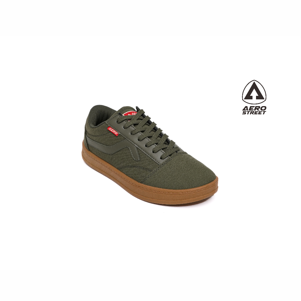 Aerostreet 37-44 Massive Low 2.0 Olive Gum - รองเท้าผ้าใบลําลอง