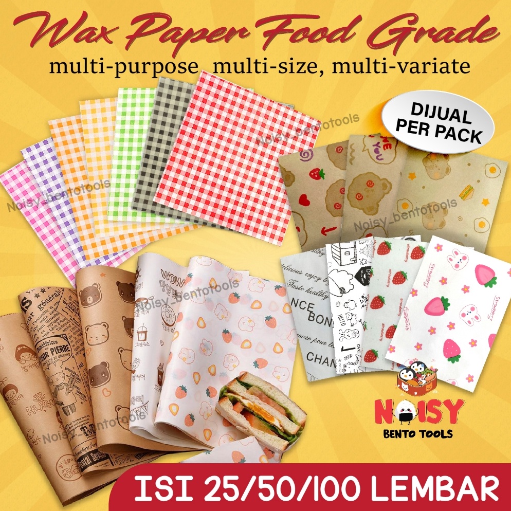 สําหรับต่อแพ็ค BENTO WAX PAPER BAKING PAPER FOOD GRADE LAMINATED