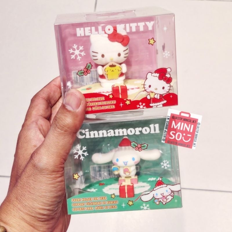 MINISO มินิโซ x ซานริโอ 🆕 ที่วางโทรศัพท์ SANRIO Character Christmas Collection (HELLO KITTY / CINNAMOROLL)