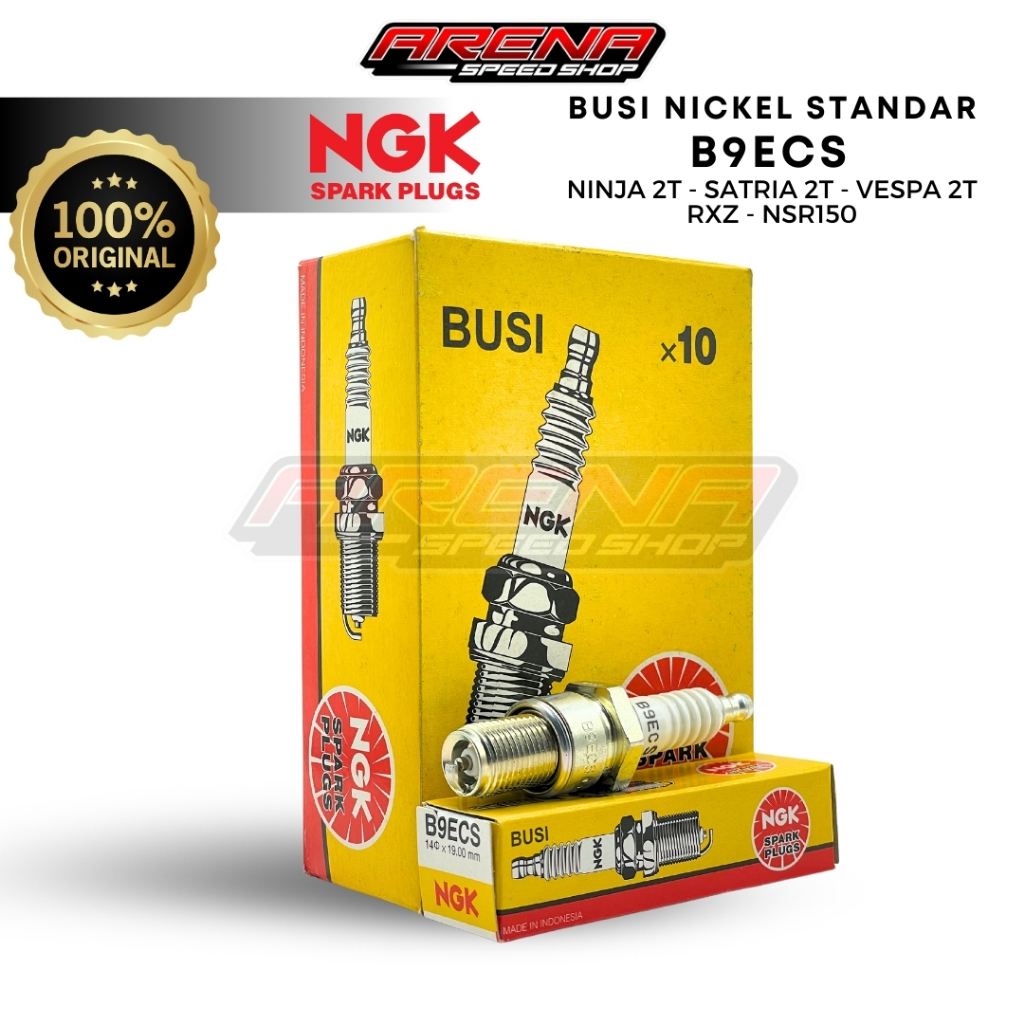 หัวเทียน NGK Nickel B9ECS Ninja 2T - หัวเทียนเย็น Ninja R RR Satria 2T Vespa 2T RXZ Original NGK