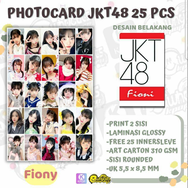 [25 ชิ้น] PC PHOTOCARD JKT48 MEMBER FIONY