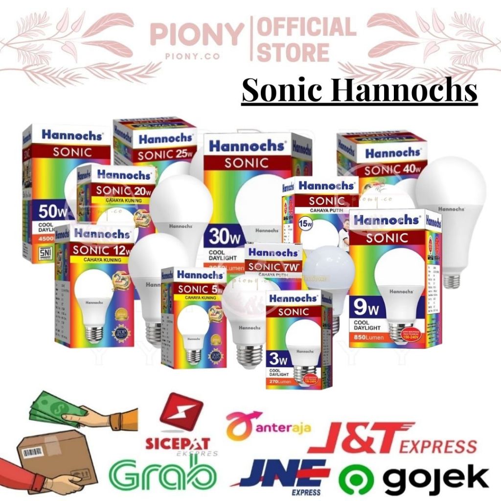 Hannochs SONIC LED 3WATT 5WATT 7WATT 9WATT 12WATT 15WATT รับประกัน 1 ปี