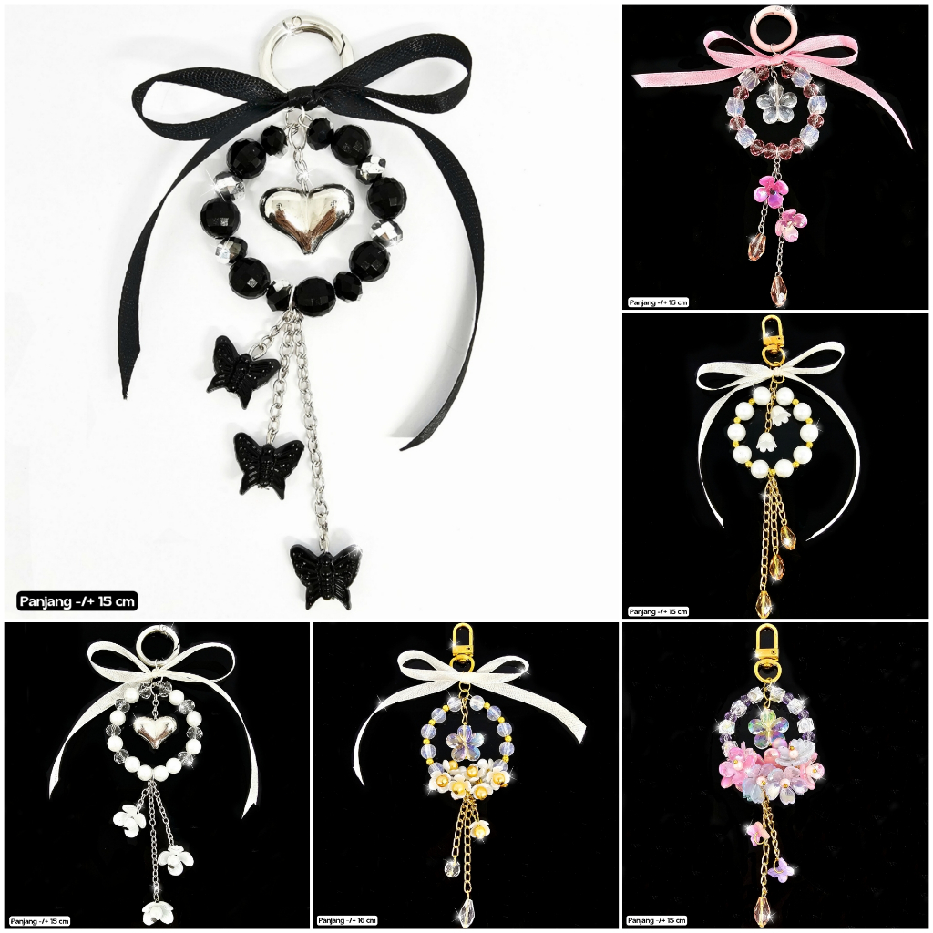 GANTUNGAN Bag Charm พวงกุญแจริบบิ้น Coquette - GK001