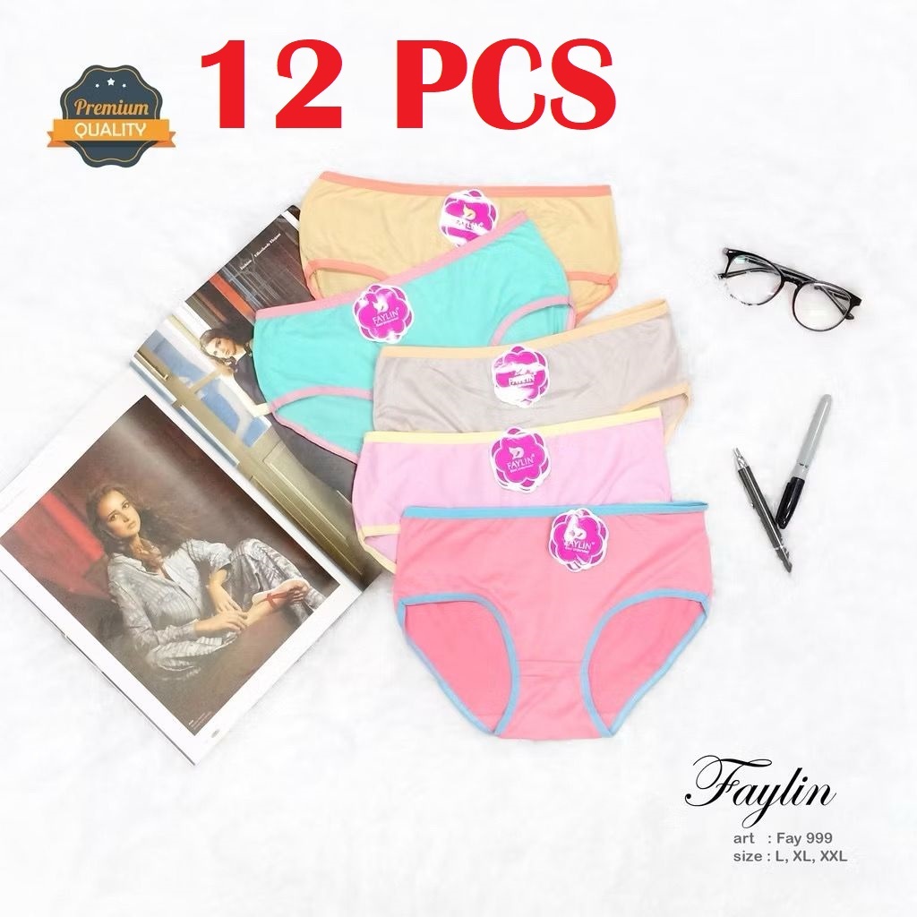 12 ชิ้น - FAYLIN Art 999 กางเกงในผู้หญิงนุ่มพิเศษขนาด L-XL-XXL