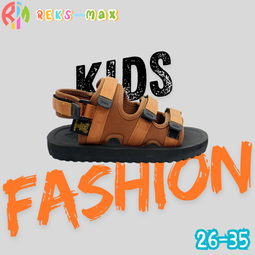 Reks-max TYGA TAN - Boys Girls Mountain Sandals รองเท้าแตะสําหรับเดินทาง