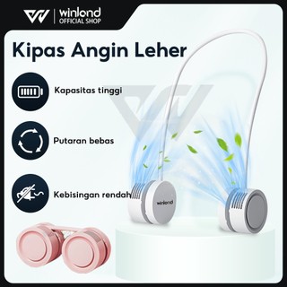 Winland Kipas Angin Leher Portable Hanging Neck Fan Dilipat Fan 3-Speed TYPE C USB MINI NECK FAN