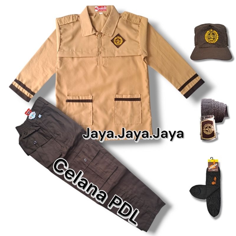 ชุดยูนิฟอร์มลูกเสือนักเรียนประถม จาก ครบชุดสําหรับเด็กผู้ชาย เสื้อแขนยาว กางเกง พีดีแอล สีน้ําตาล