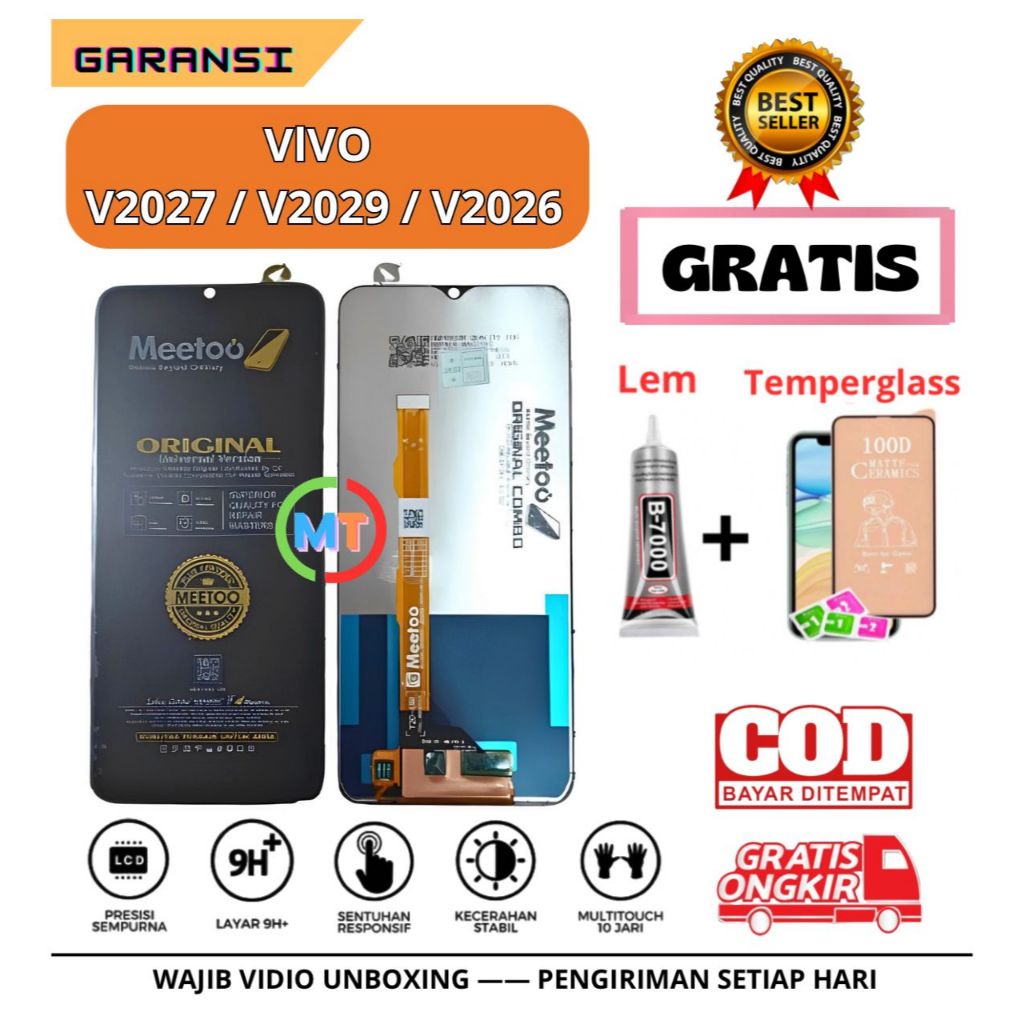 หน้าจอสัมผัส Lcd VIVO V2027 / V2026 / V2029 ฟรีกาว + กันรอย Fullset OriginaL Meeto / OG SUPER