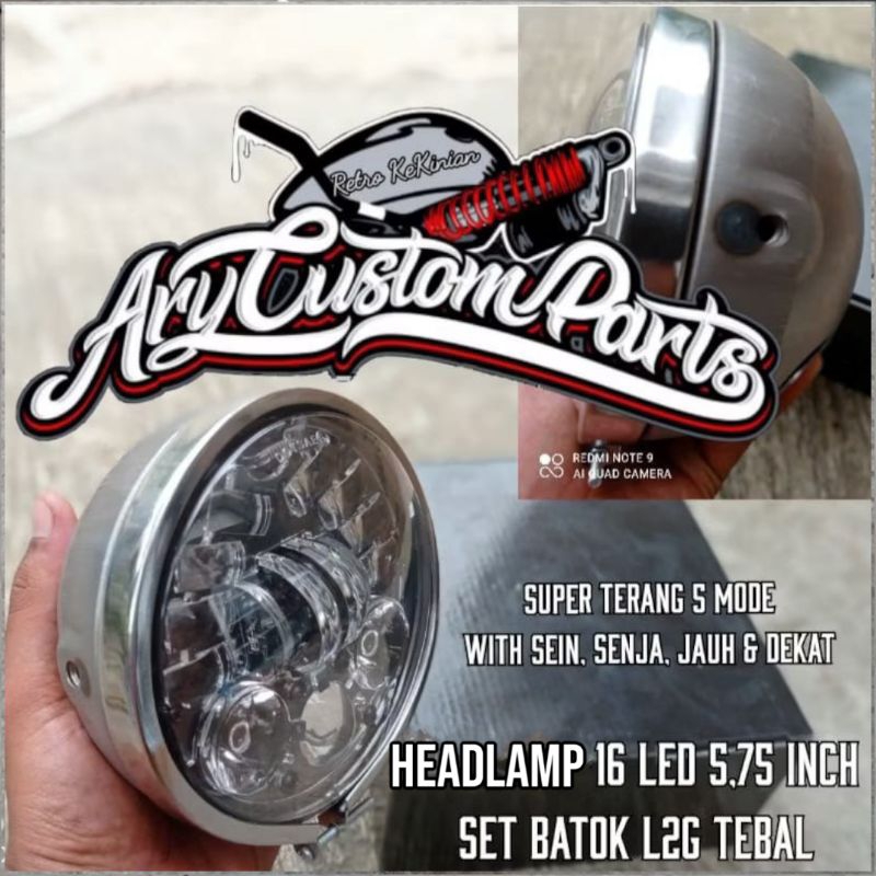 ไฟหน้า LED 16 led dot sae นําเข้าชุด botak l2g 5 นิ้ว 5.75 cb gl pro เสือ rx king