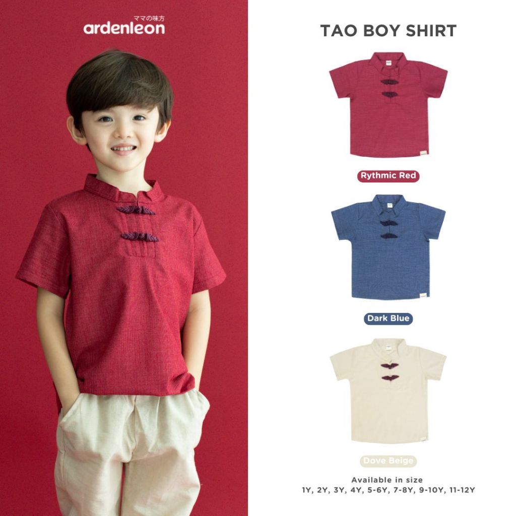 Kemeja Ardenleon Lunar เสื้อตรุษจีน CNY Congsam เสื้อเด็ก Tao Boy