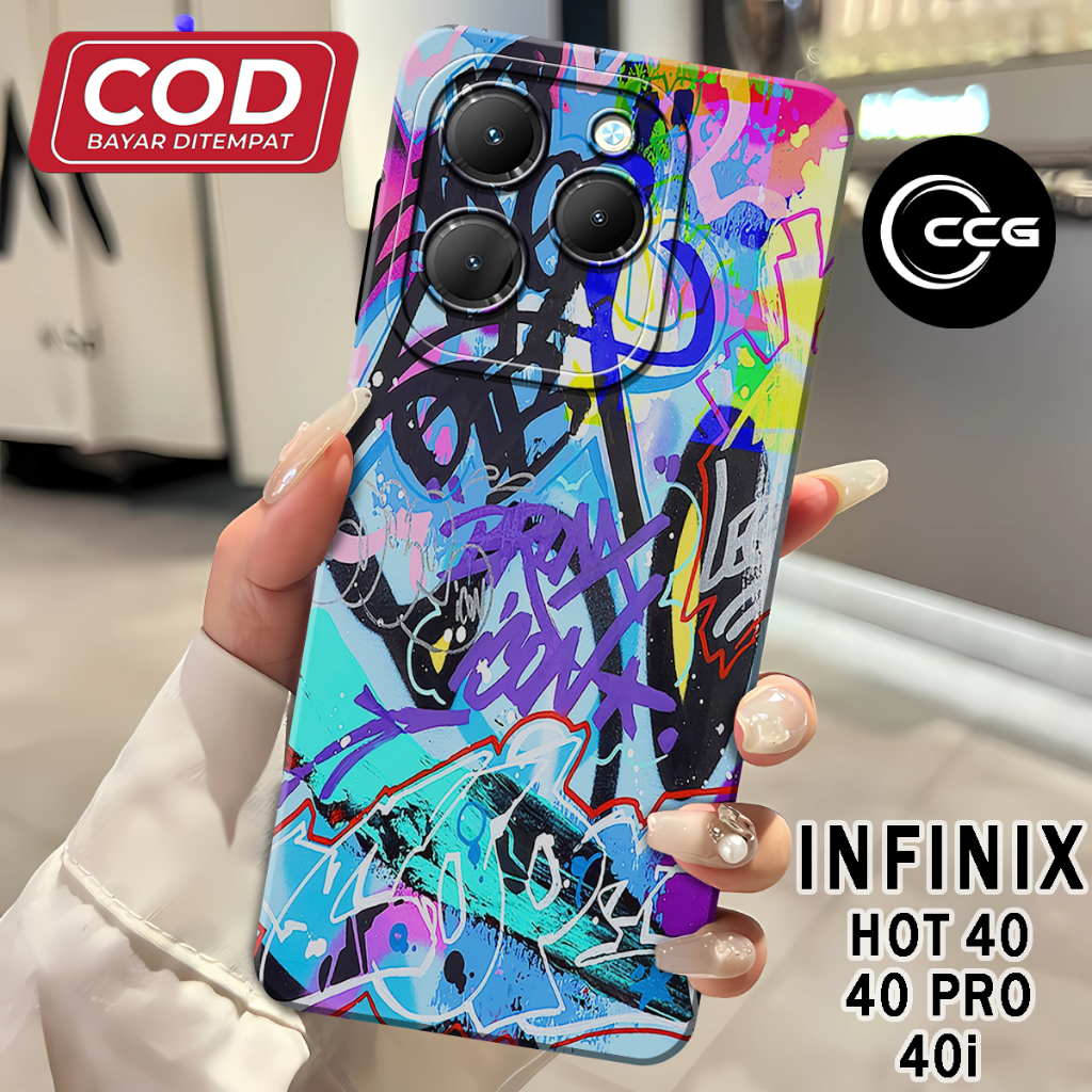 ( CCG 21 ) Softcase ซิลิโคน hp เต็มยางยืดหยุ่นสําหรับ infinix hot 40 l hot 40i l hot 40 pro Pro กล้อ