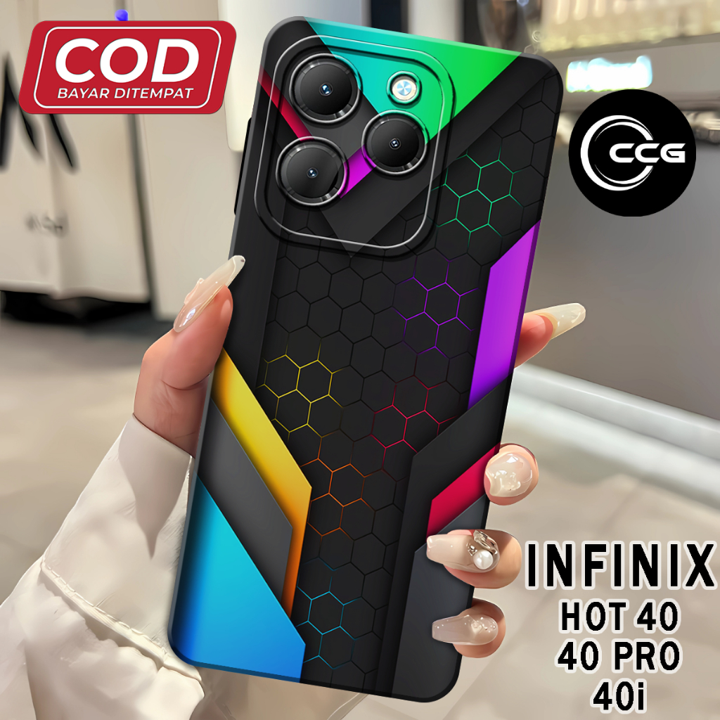 ( CCG 26 ) Softcase ซิลิโคน hp เต็มยางยืดหยุ่นสําหรับ infinix hot 40 l hot 40i l hot 40 pro Pro กล้อ