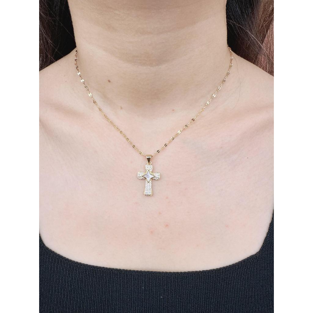 สร้อยคอไทเทเนียมสตรี / สร้อยคอไทเทเนียมเกาหลี 18k KSP001G