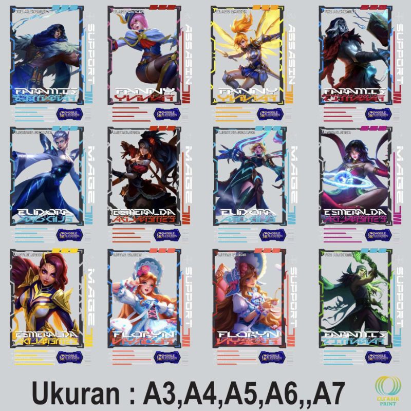 Dtf Iron-on Screen Printing Sticker Mobile Legends V6 Size A3 A4 A5 A6 A7 Just Stick It On หรือ Pres
