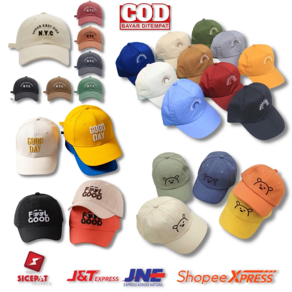 BOYS AND GIRLS HATS 2-10 ปี OLD GOOD DAY TEDDY BEAR FEEL GOOD NYC MOTIF