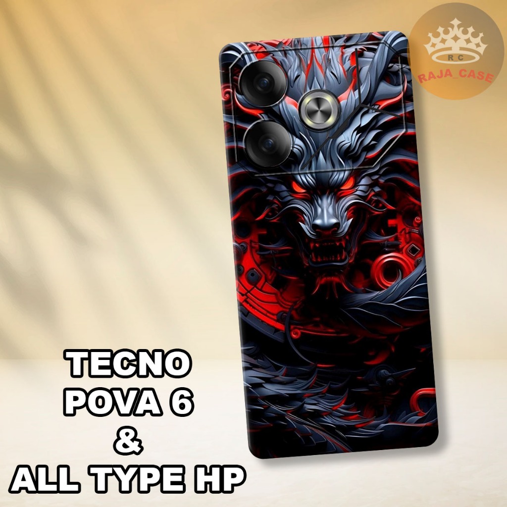 เคส HP Rc14 Tecno Pova 6 ใหม่ล่าสุด 2024 - วัสดุยางยืดหยุ่น - Cool DRAGON Motif - โทรศัพท์มือถือทุกป