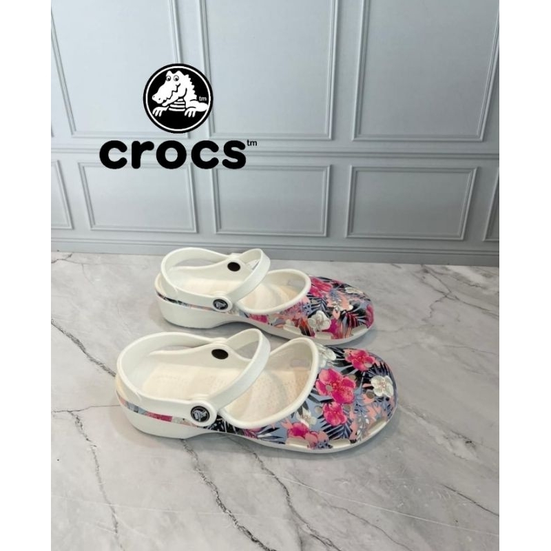 รองเท้าแตะผู้หญิง crocs karin graphic clog / crocs karin motif / รองเท้าแตะ crocs สําหรับผู้หญิง