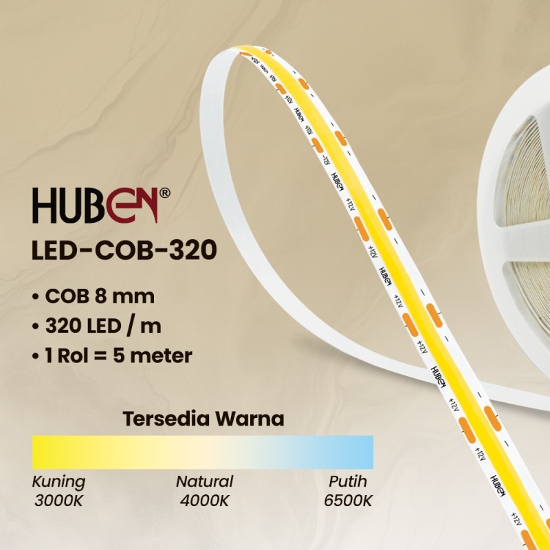 LED Strip COB 8 มม. LED-COB-320-HUBEN