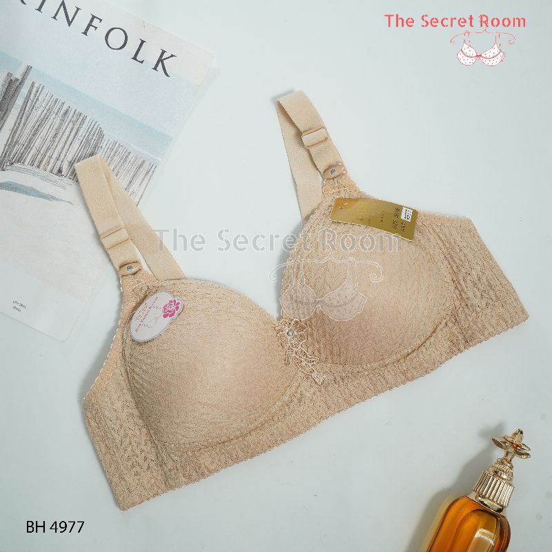 TALLY BRA BH 4977 I CUP BI FULL CUP l ไร้สาย I THIN FOAM I SOFT LACE MATERIAL I HOOK 3 I ขนาด 36 - 4