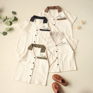 Todei.kids Kemeja Hiro / Kemeja Atasan Lengan Pendek Anak Laki Laki Casual Linen Angel Premium 1 Sampai 6 Tahun / Kemeja Corduroy Anak Laki laki