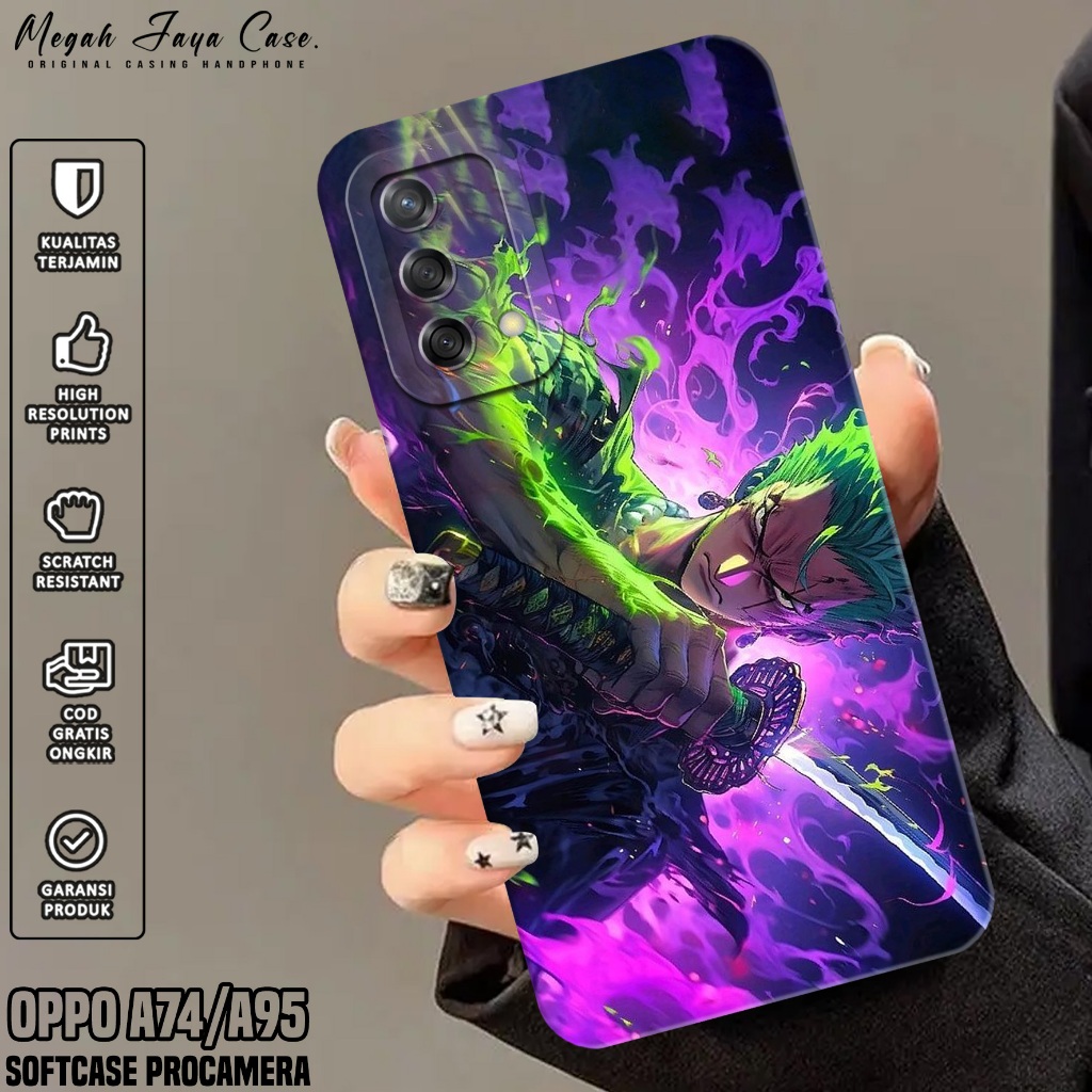 Softcase Oppo A74 / A95 4G - เคส Hp Oppo A95 / A74 4G Motif Roronoa Zoro - ซิลิโคน Hp Oppo A95 - เคส