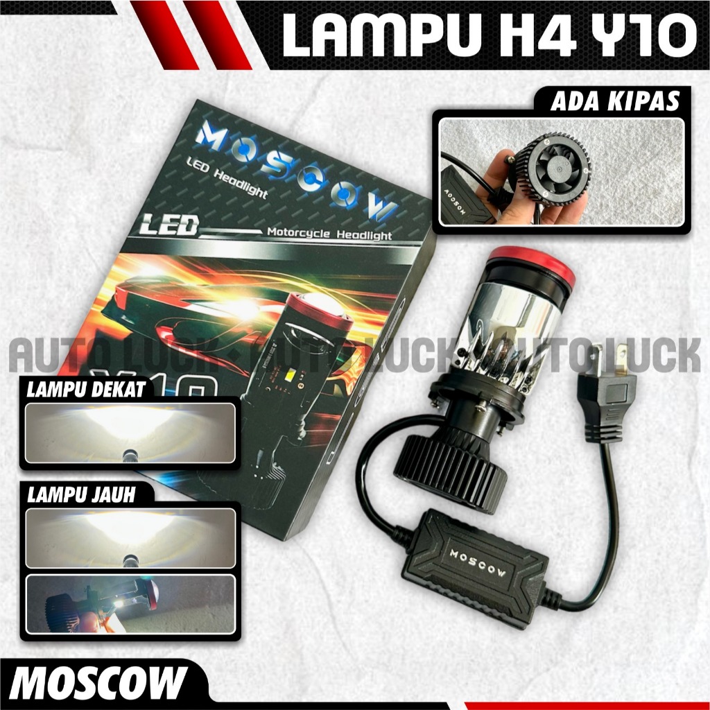MOSCOW มินิโปรเจคเตอร์รถยนต์รถจักรยานยนต์ไฟ Led โปรเจคเตอร์ Y10 Super Bright H4 12-24V Super Bright 