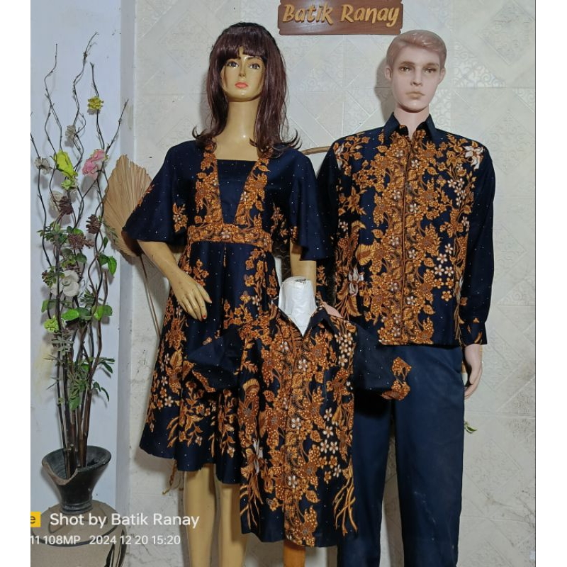Alyssa Batik Couple Dress with Ombre Sleeve