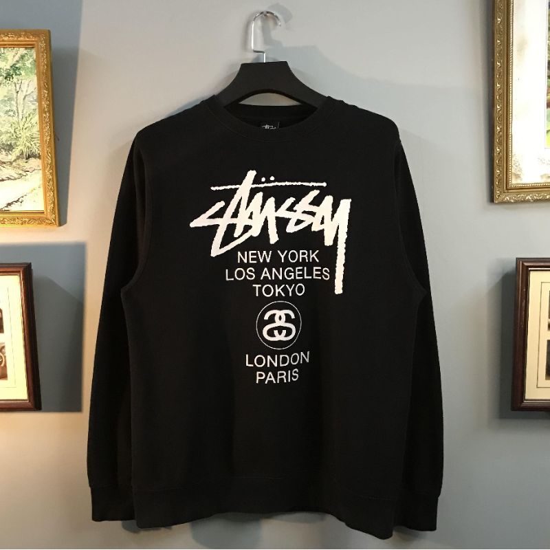 เสื้อยืดแขนยาว Stussy | แขนยาว stussy London Unisex| Cotton Combed 20s - คุณภาพระดับพรีเมียม