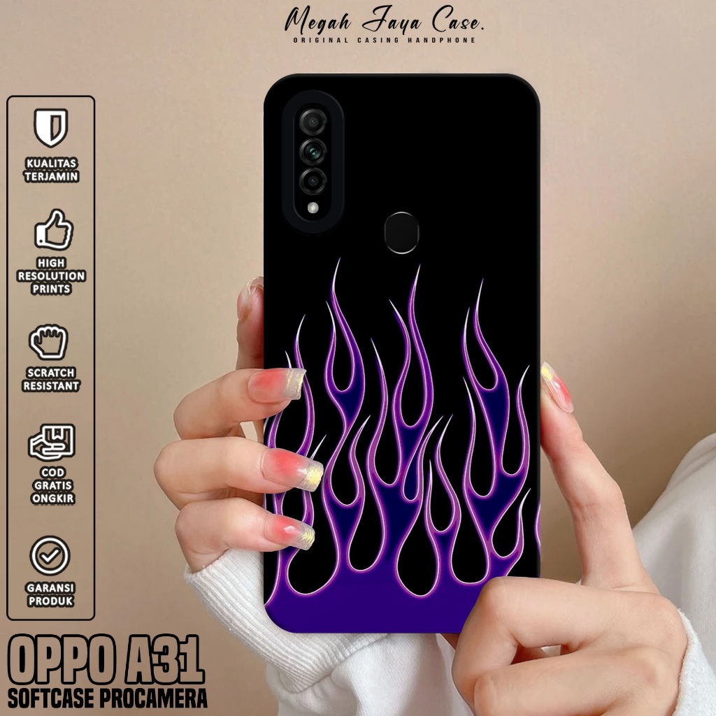 Softcase Hp Oppo A31 - เคส Oppo A31 Motif FIRE - Casing Oppo A31 - Silicone Hp Protector - เคส Hp น่