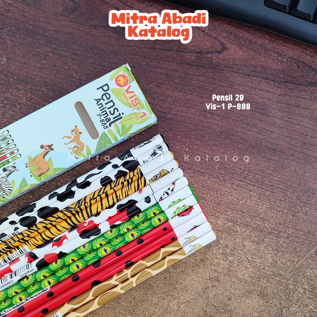 (12 ชิ้น) 2B VIS-1 P-888 ดินสอ ANIMAL / 1 แพ็คของ vis1 p888 ดินสอปากกา original เขียนภาพวาดกราฟิก sk