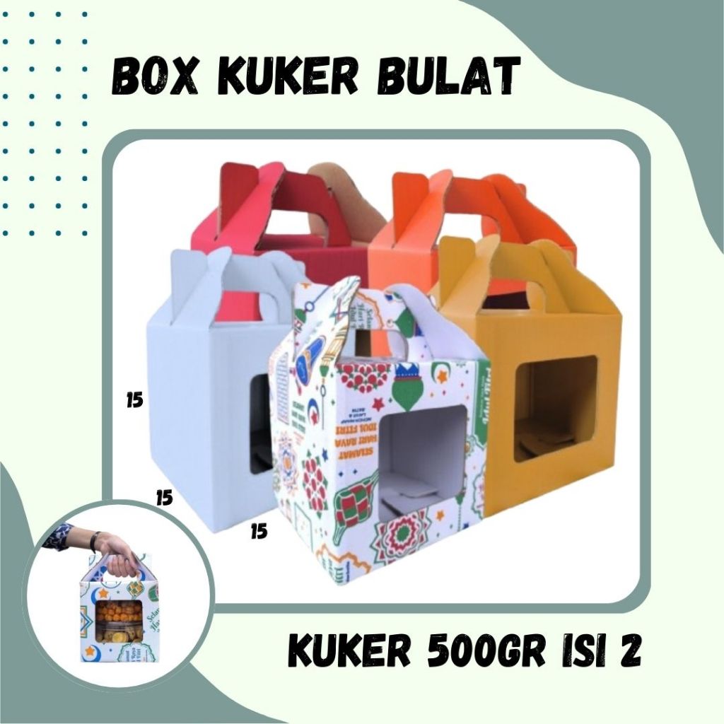 กล่อง 15x15x15 Tote (500gr JAR BOX บรรจุ 3) Gable Box กระดาษแข็งขนมอบ / Eid Al-Fitr / กระเช้า / Eid 