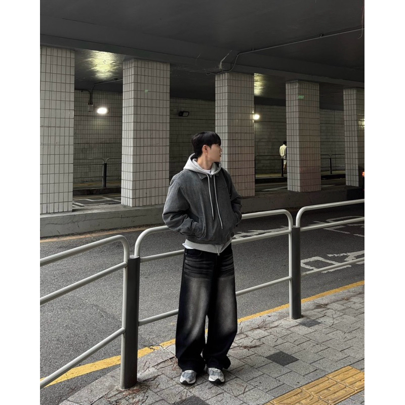 Thegirlhouse - OVERSIZE BAGGY LOOSE JEANS สําหรับผู้ชาย SPWK