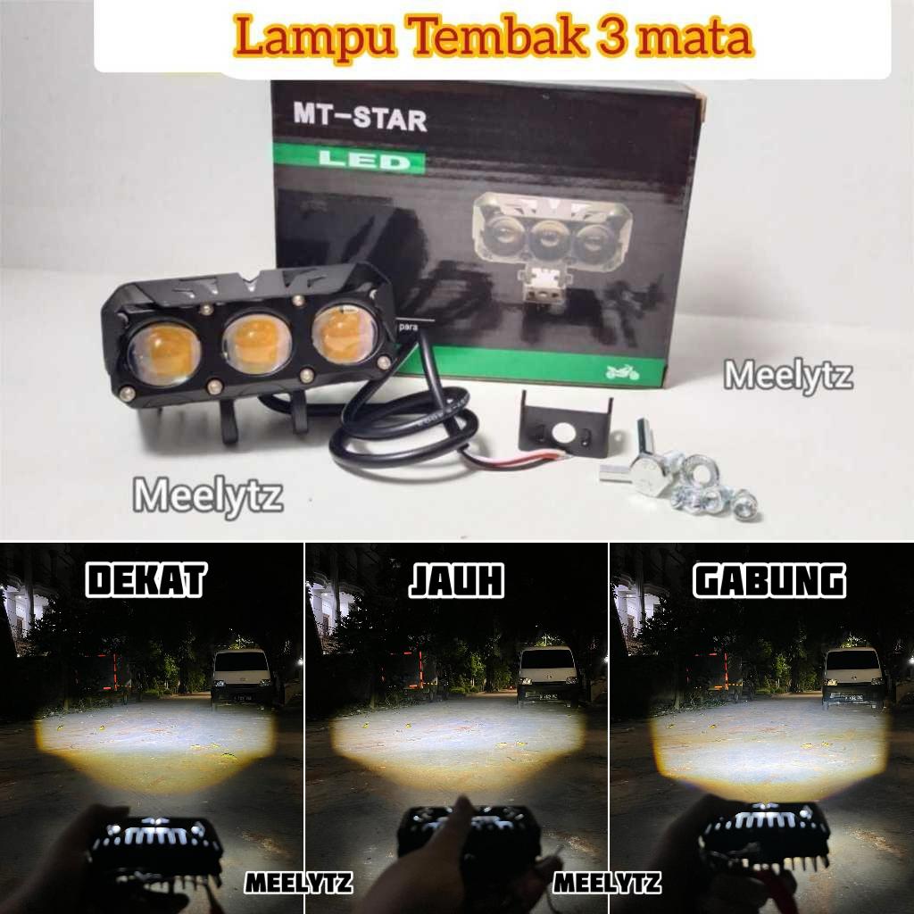 MATA MT STAR - 3-EYE MT STAR สปอตไลท์สีเหลืองและสีขาว วัสดุกันน้ําอลูมิเนียมเต็ม