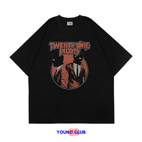 หนุ่ม.CLUB | เสื้อยืด TWENTY ONE PILOTS 2 | เสื้อยืด OVERSIZE สไตล์สีดํา Y2K VINTAGE BOOTLEG GRUNGE 