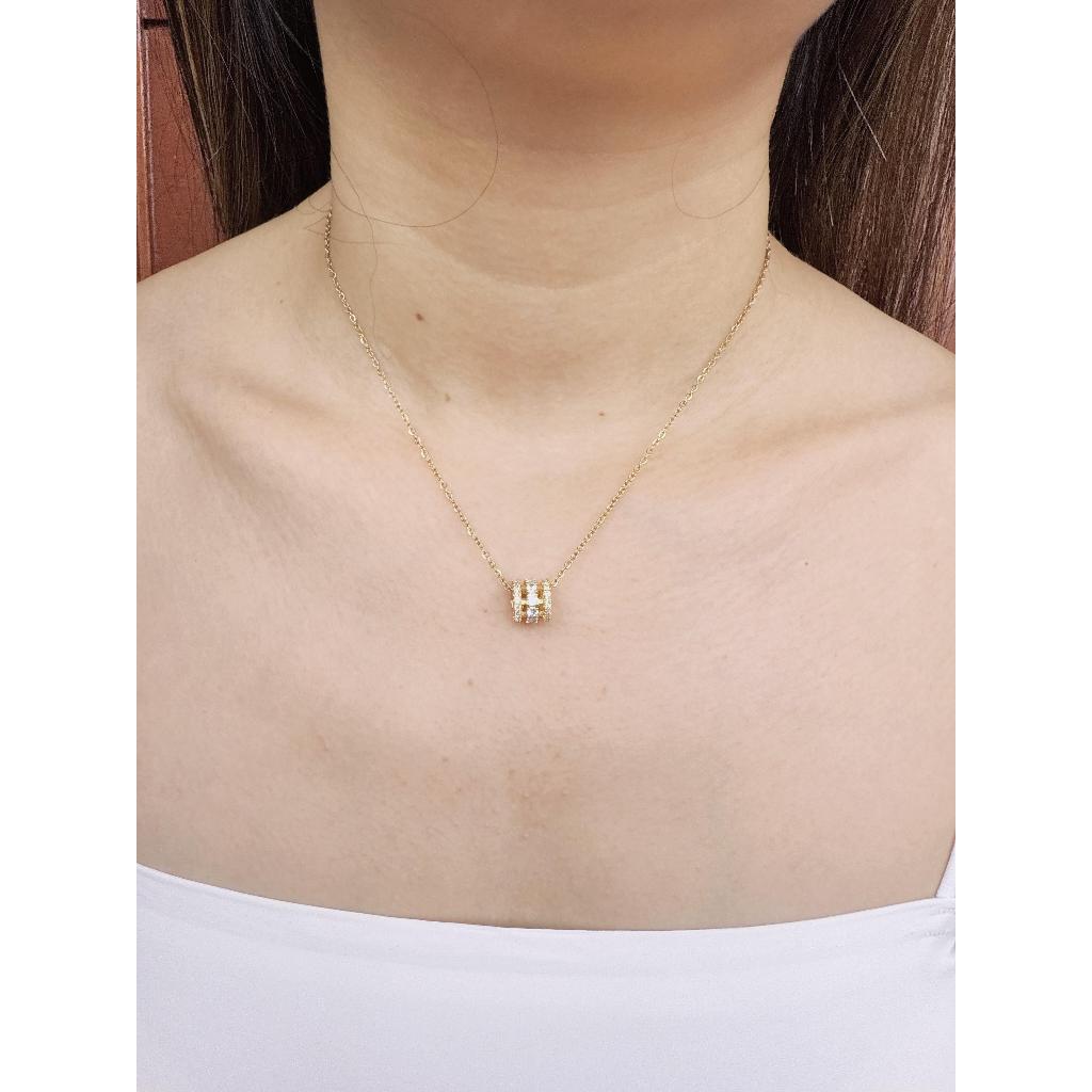 BLV 01 สร้อยคอไทเทเนียมผู้หญิง ทอง 18k ป้องกันสนิม / สร้อยคอแฟชั่นเกาหลี KBL001G