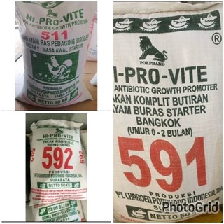 Pur Ayam Starter Pedaging Pur Ayam Bangkok 591 592 511 hi pro vite Ayam anakan remaja & pedaging 500 Gram