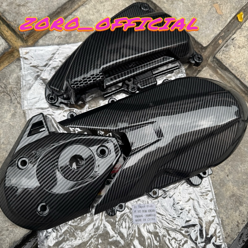 ฝาครอบหอยทาก CVT + ฝาครอบกรอง + ฝาครอบคาร์บอน CVT Beat Deluxe / Beat Street / Genio / Scoopy ใหม่ 2020-2023 Carbon ZORO