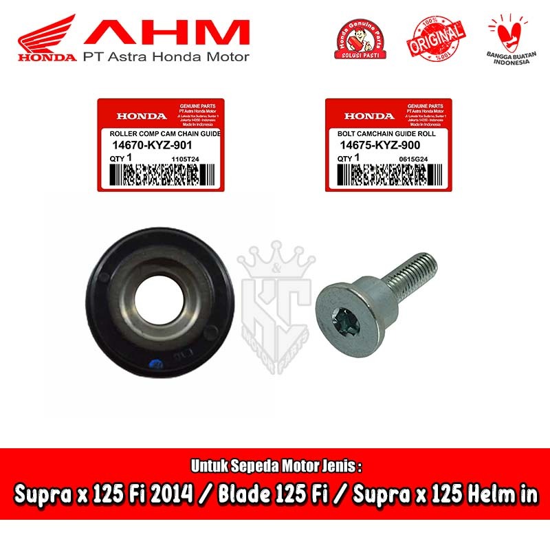 ลูกกลิ้งจับเวลาขนาดเล็ก + Bolt Honda Supra x 125 Fi Helm in Blade 125 Original AMM 14670 14675-KYZ-9
