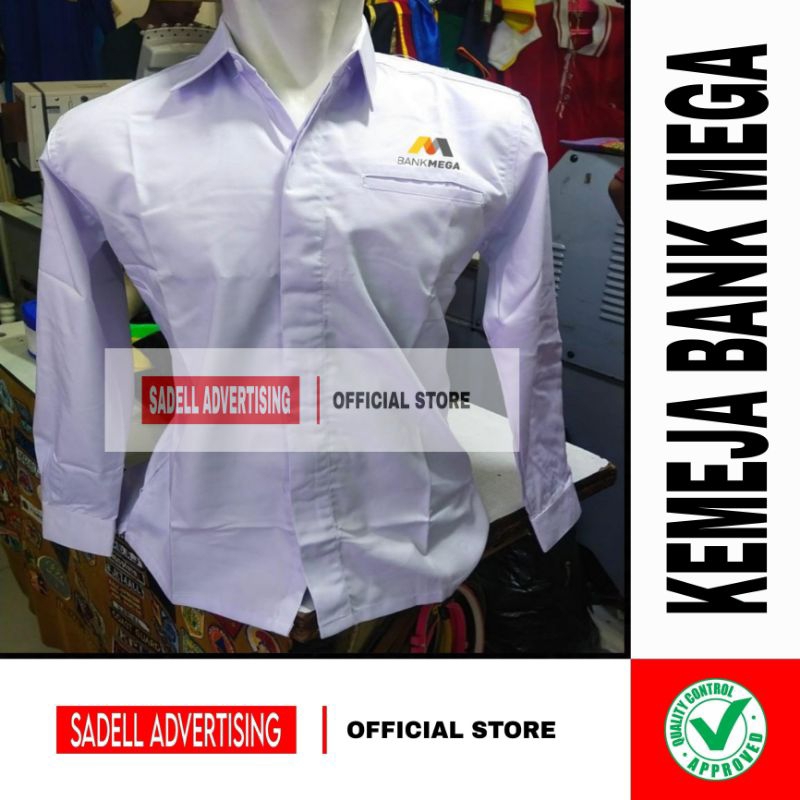 KEMEJA Bank MEGA เสื้อเชิ้ตผู้ชายแขนยาวปักลาย Bank MEGA Uniform
