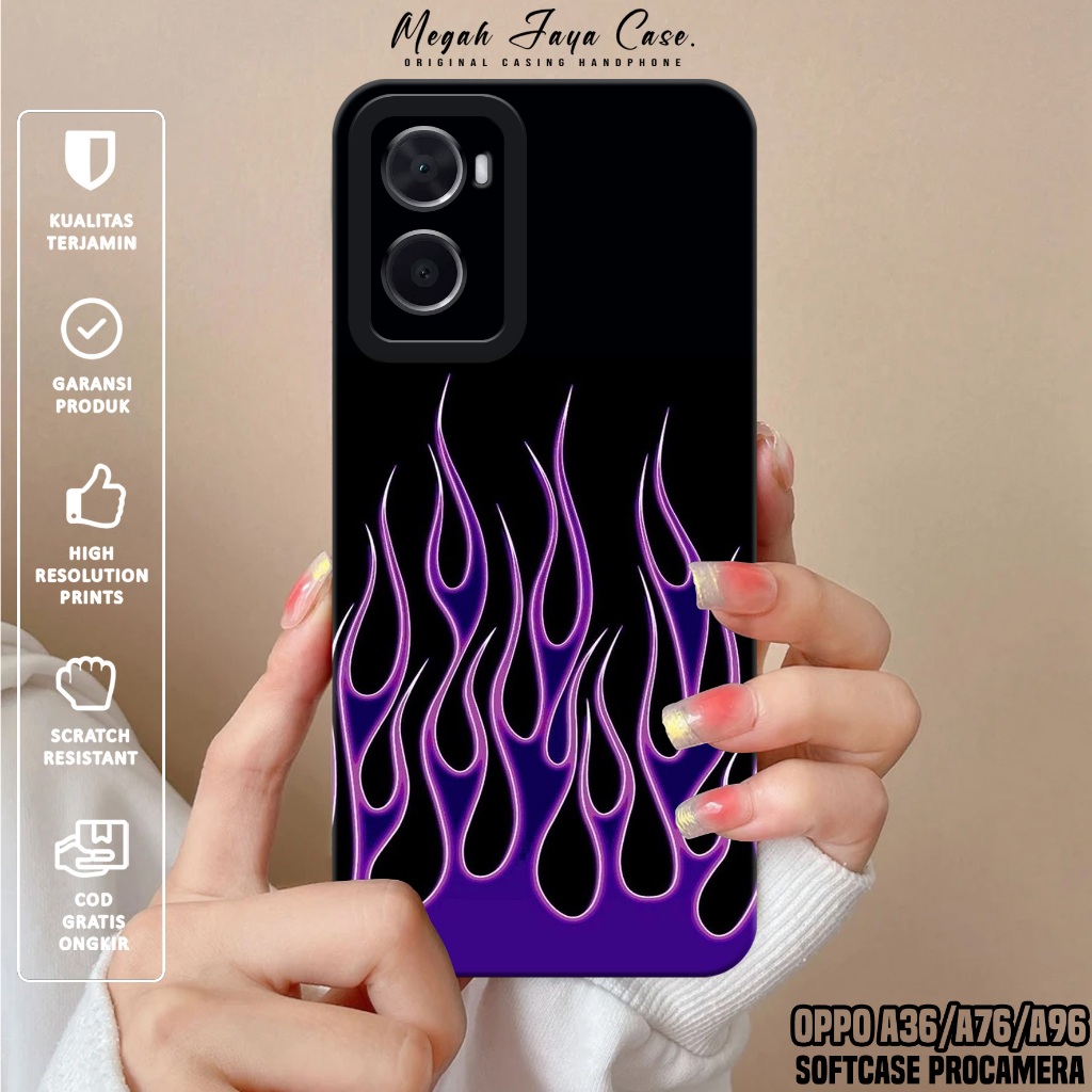 เคสโทรศัพท์ OPPO A36 / A76 / A96 - OPPO A76 / A96 / A36 FIRE Motif Softcase - เคสโทรศัพท์ OPPO A76 -