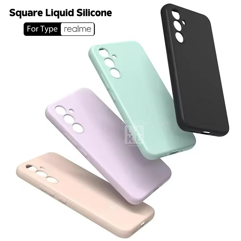 ซิลิโคนเหลว Square Edge สําหรับ REALME 10 PRO + 5G REALME 5 REALME 5 PRO REALME 6 8 4G REALME 8I REA