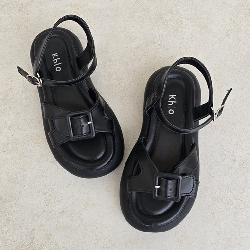 BELLEZA YUK - KHLO LEAH Premium รองเท้าแตะเด็กผู้หญิง 5 ซม.สายรัดด้านหลังอายุ 6 ถึง 10 ปี Beleza รอง