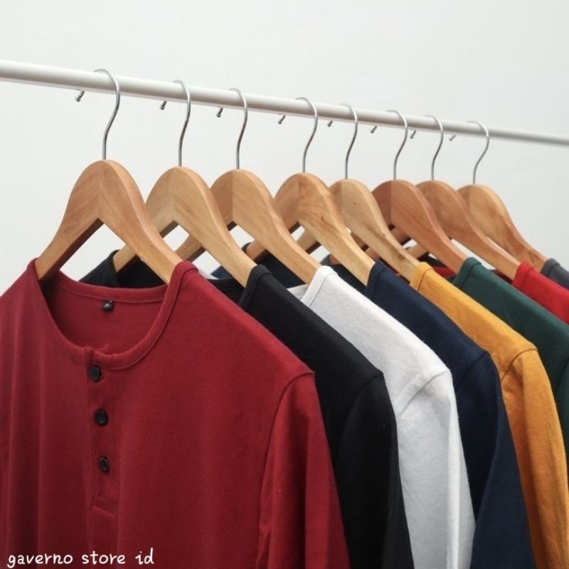 เสื้อยืดผู้ชายเสื้อยืด Henley ติดกระดุมธรรมดา เสื้อยืด Henley แขนยาวธรรมดา Henley / เสื้อยืด Distro 
