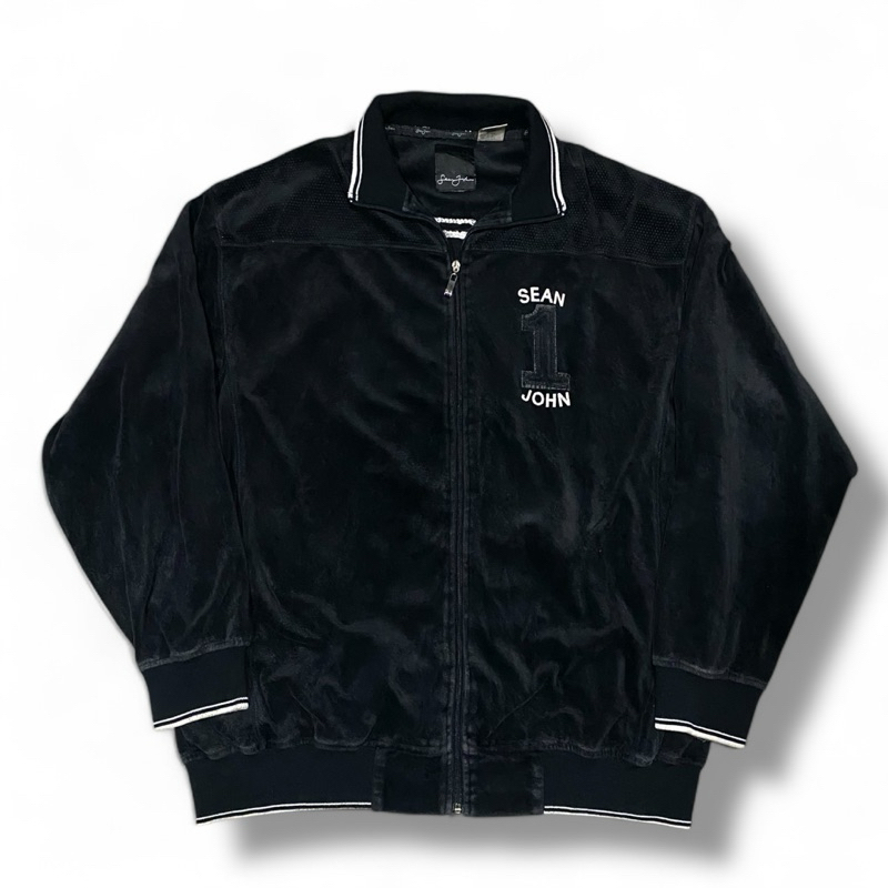 Sean John Velvet Zip Jacket Vintage 90s