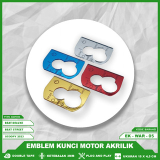 EMBLEM KUNCI AKRILIK / EMBLEM KONTAK BEAT DELUXE, BEAT STREET, SCOOPY 2023 EK WAR 05