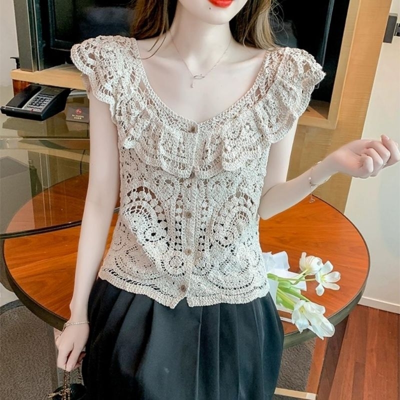 MDLV ~ M42D550 เสื้อโครเชต์ลูกไม้หรูหรา
