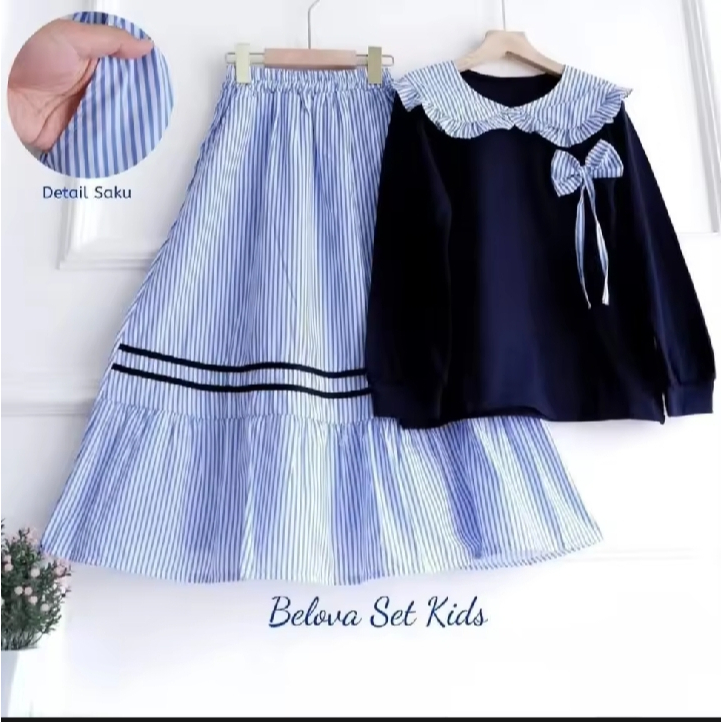BELOVA SET KIDS SET GIRLS SKIRT SET AGES 4 ถึง 12 ปี