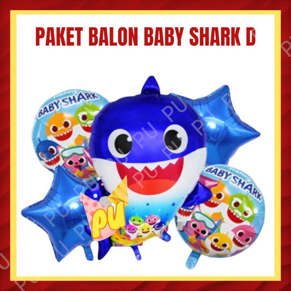 แพ็คเกจลูกโป่ง BABY SHARK D / ของตกแต่งวันเกิด Baby Shark