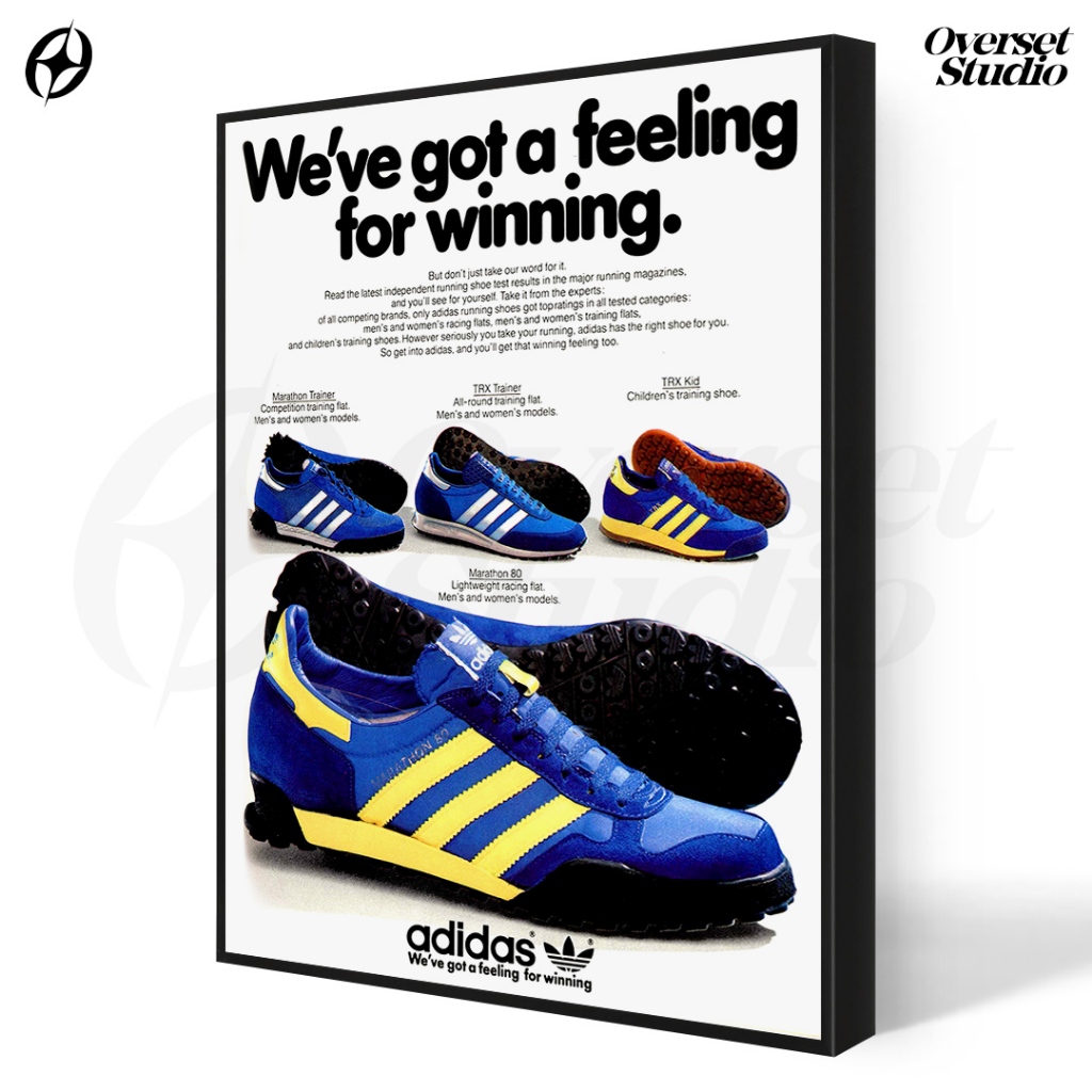 (โปสเตอร์ + Frameblock) Adidas Aesthetic Wall Poster Casual Poster Adidas Mens Room Decorative PAD39